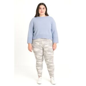 Athleta Camo High Rise Elation Leggings 1X Gray White Stretch Athleisure RN54023